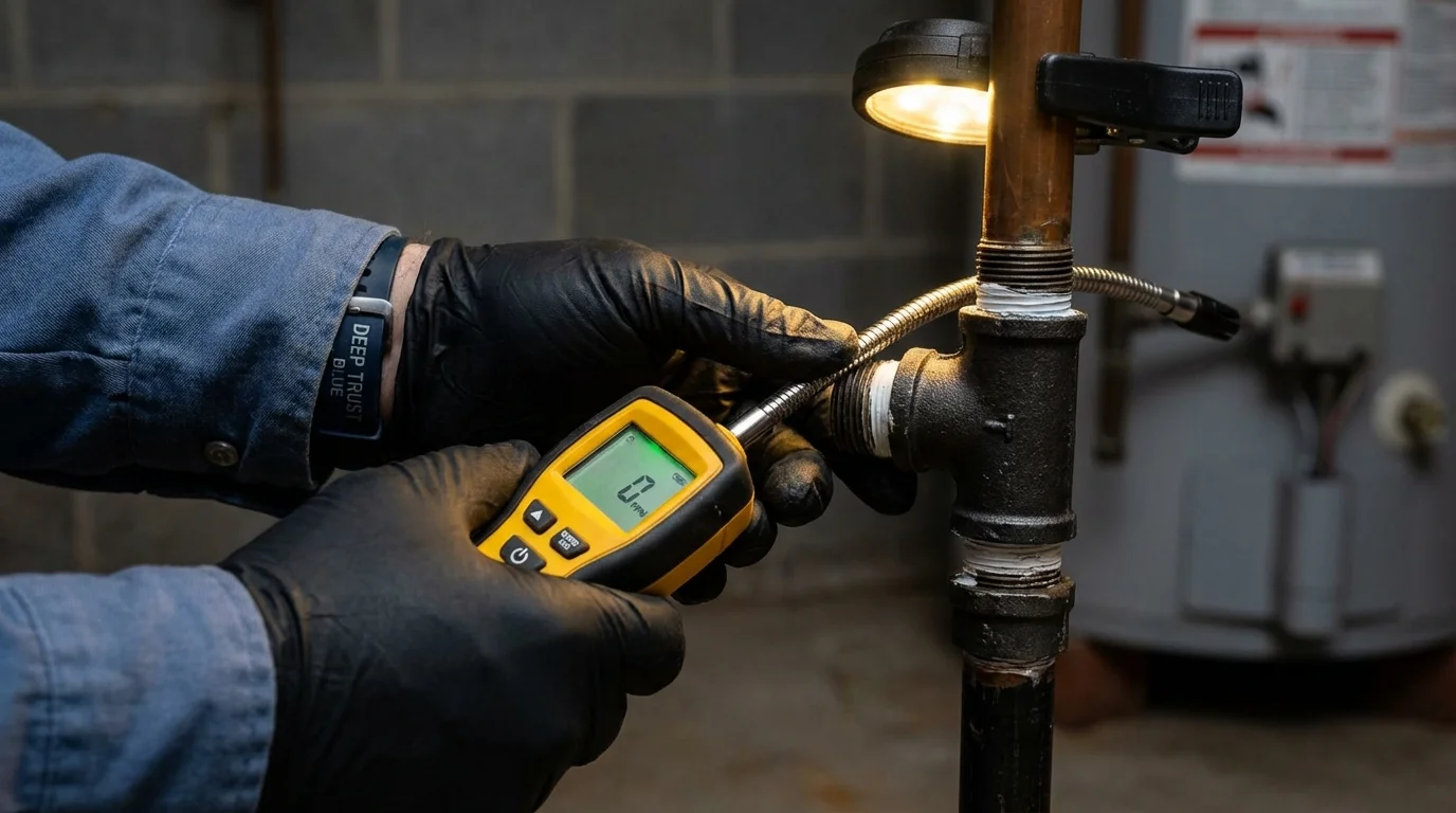 Gas leak detection with electronic sniffer by Johns Plumbing LLC in Fellsmere