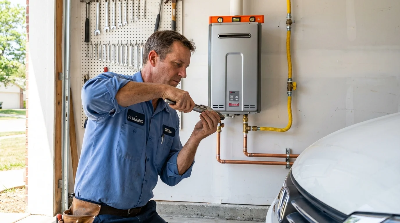 Tankless water heater installation by a Johns Plumbing LLC plumber in Fellsmere